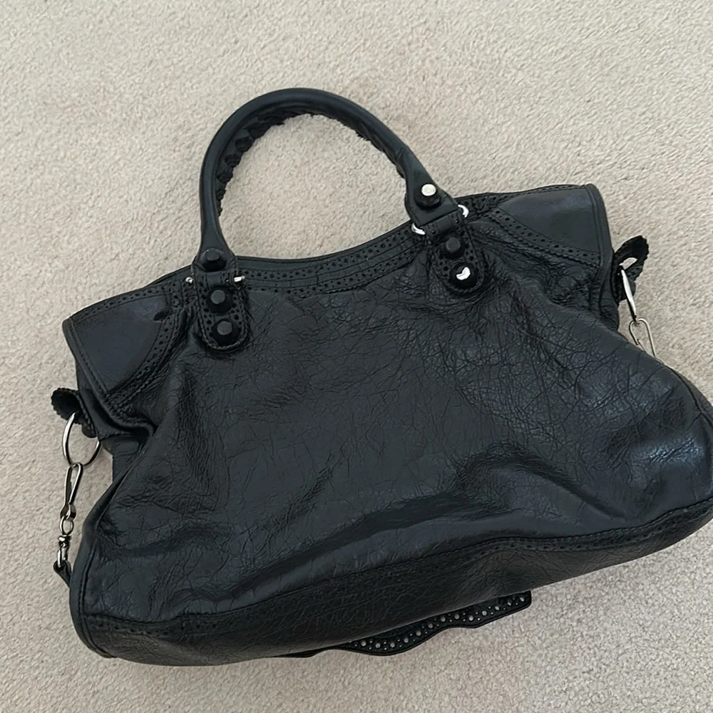 Balenciaga Black Satchel with Distressed Leather - Picture 3 of 10